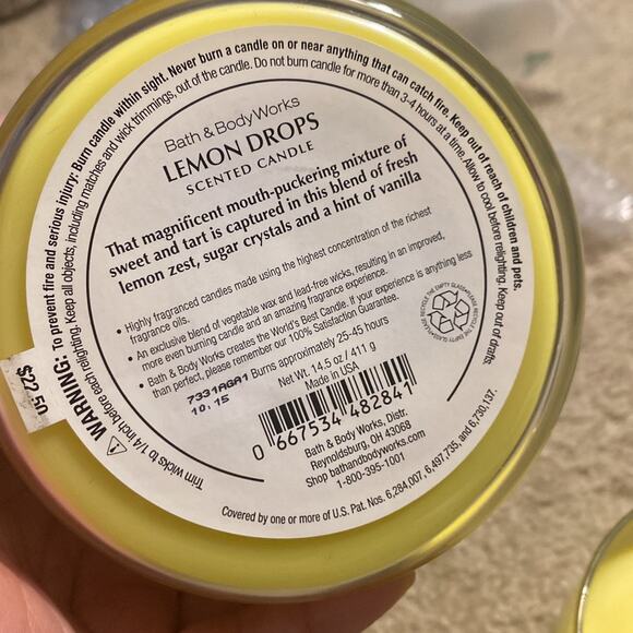 Bath and Body Works lemon drops candles‎ 2x - Picture 3 of 3